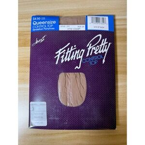 Vintage Fitting Pretty Queen Control Top Sandalfoot Pantyhose Little Color 3X